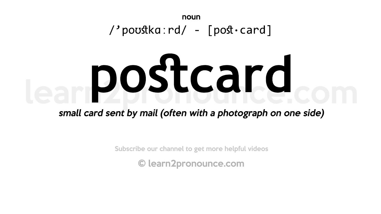 Pronunciation of Postcard Definition of Postcard YouTube