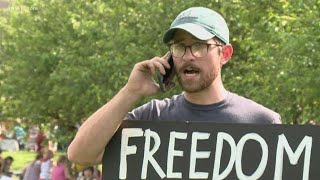 Hundreds gather at Kentucky Capitol for 'Freedom Rally' as Beshear lays out plans for reopening