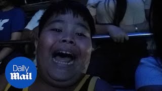 Filipino Boy Has Hilarious Reaction To Pirate Ship Fairground Ride