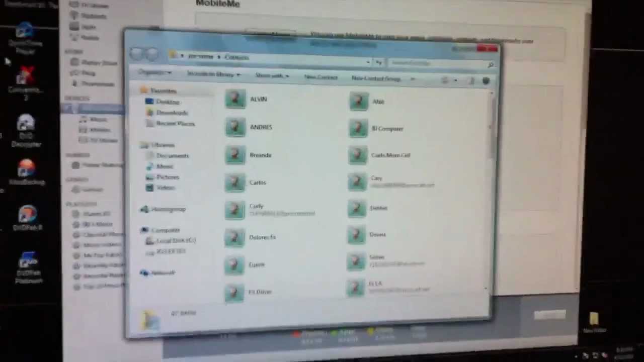 How To Find Windows Contacts in Windows 7 for iphone 4 4s 3g 3gs YouTube