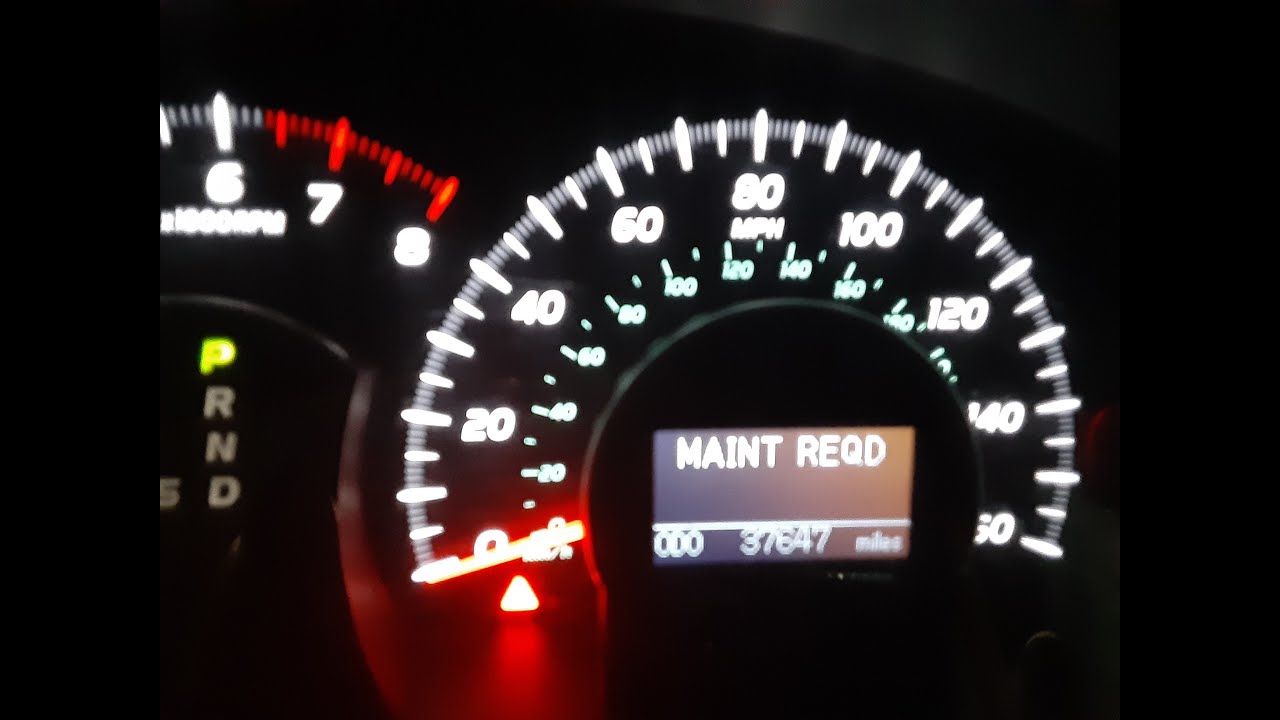 Maintenance Required Light Toyota Camry