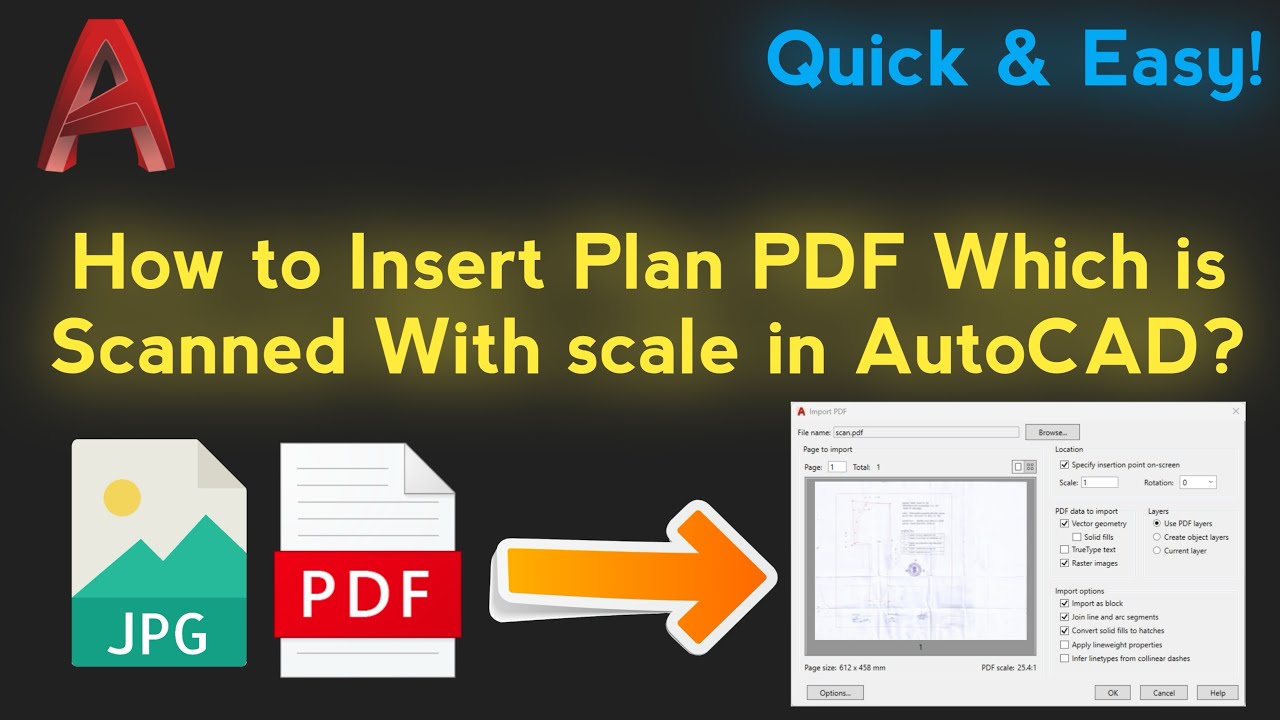 Pdf Insert Scale How to Insert any plan PDF which is Scanned with scale in AutoCAD ? # ...