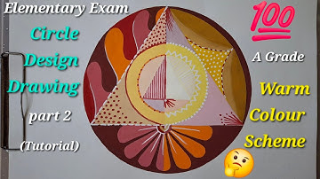 How To Use Colour In a 2D Design | Easy Use Of Warm Colour Scheme For Elementary Exam Circle Design|