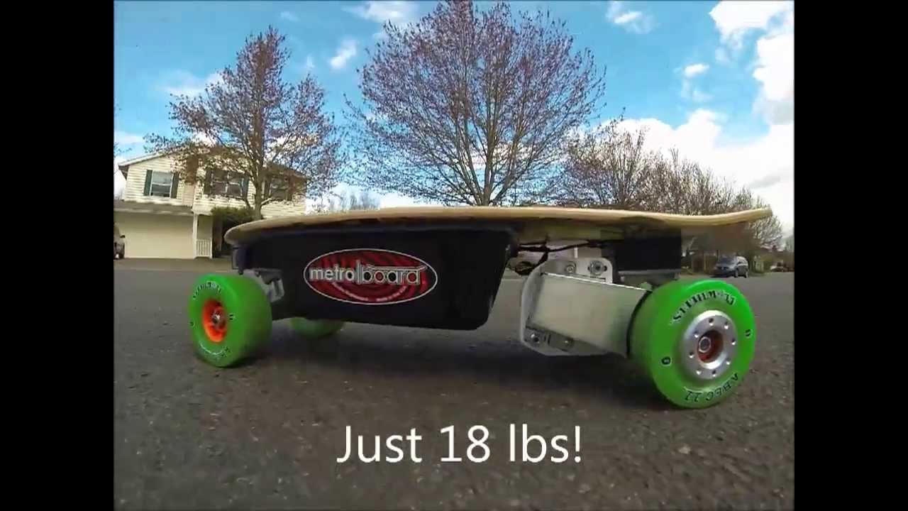 Metroboard Mini Electric Skateboard 27"L x 8.25"W, 18 lbs