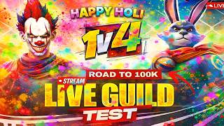 FF LIVE TOP 1 GUILD TEST 1 VS 4 | ROAD TO 100K ON LIVE | LIVE GUILD TESTING#fflive #girllive #ffgirl