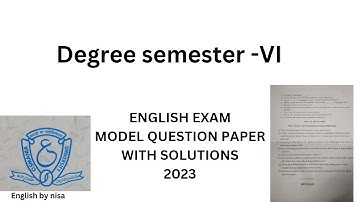 Degree semester 6 English paper pattern with solutions 2023 ||Osmania University.