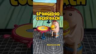 SpongeBob cockroach eating Krabby Patty #spongebob #handmade #claycraft #spongebobmemes #clayart