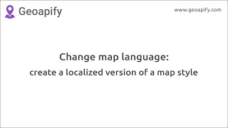 Localize a map - define languages for labels on the map