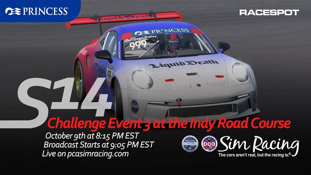 PCA Sim Racing Series 14 | Event 3 | Challenge Class at Indianapolis ...