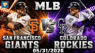 San Francisco Giants vs Colorado Rockies Pick 5/31/26 MLB Pick Prediction