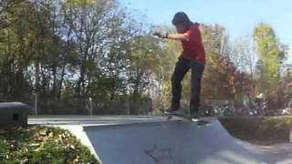 double kickflip to rock to fakie