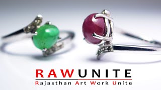 925 Silver Rings with Semi Precious Stones || Raw Unite ||