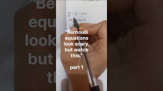“Bernoulli equation made easy: divide, substitute, solve.” linear ODE #engineeringmaths #mathshorts