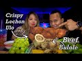 Super Putok Batok Crispy Lechon Ulo ng Baboy + Beef Bulalo Mukbang | Collab with @Ewic Mukbang
