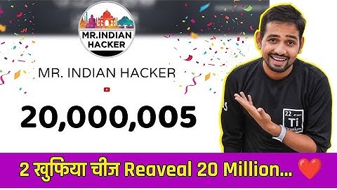 Mr Indian Hacker Live Subscribers Count | 20 Millions Subscribers Hit 🎯@MRINDIANHACKER