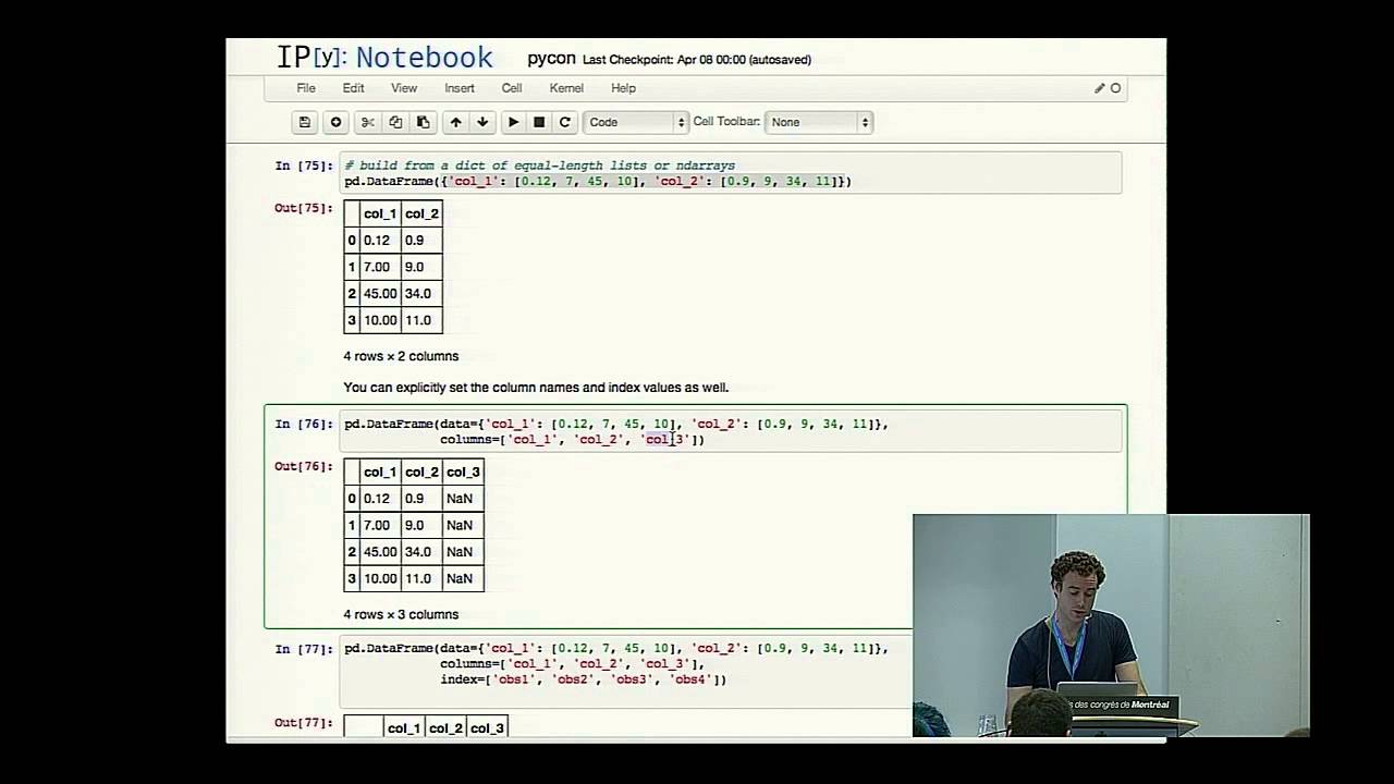 upload image D. Maniloff, C. Fricke, Z. Howard: Hands-on with Pydata: how to build a minimal - PyCon 2014