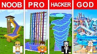 ZJEŻDŻALNIA WODNA NOOB vs PRO vs HACKER vs GOD w Minecraft! screenshot 3