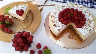 #كيكة بكريمة الليمون الباردة#ذوقها رائع ومنعشة#Tarte au citron