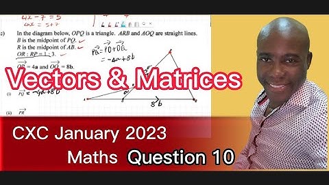 CXC|CSEC|January 2023 Maths Paper 2(CXC Maths  Question 10 Vectors & Matrices)