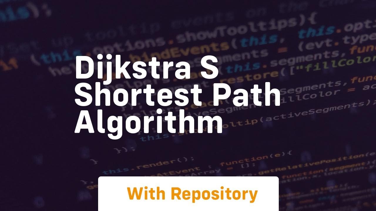 dijkstra s shortest path algorithm - YouTube