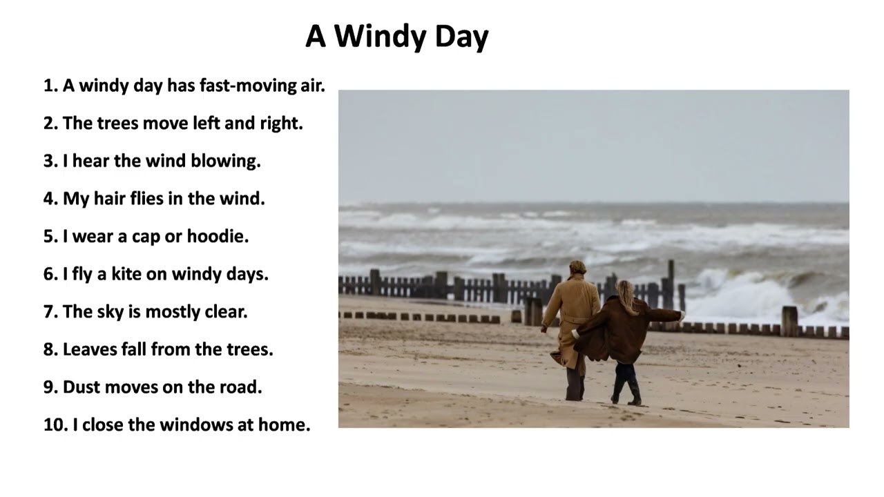 20 Lines on A Windy Day | Learn English | English for Beginners | Spoken English Practice  