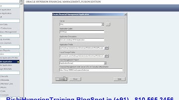 ORACLE Hyperion Financial Management HYPERION,HFM Tutorial2  Application