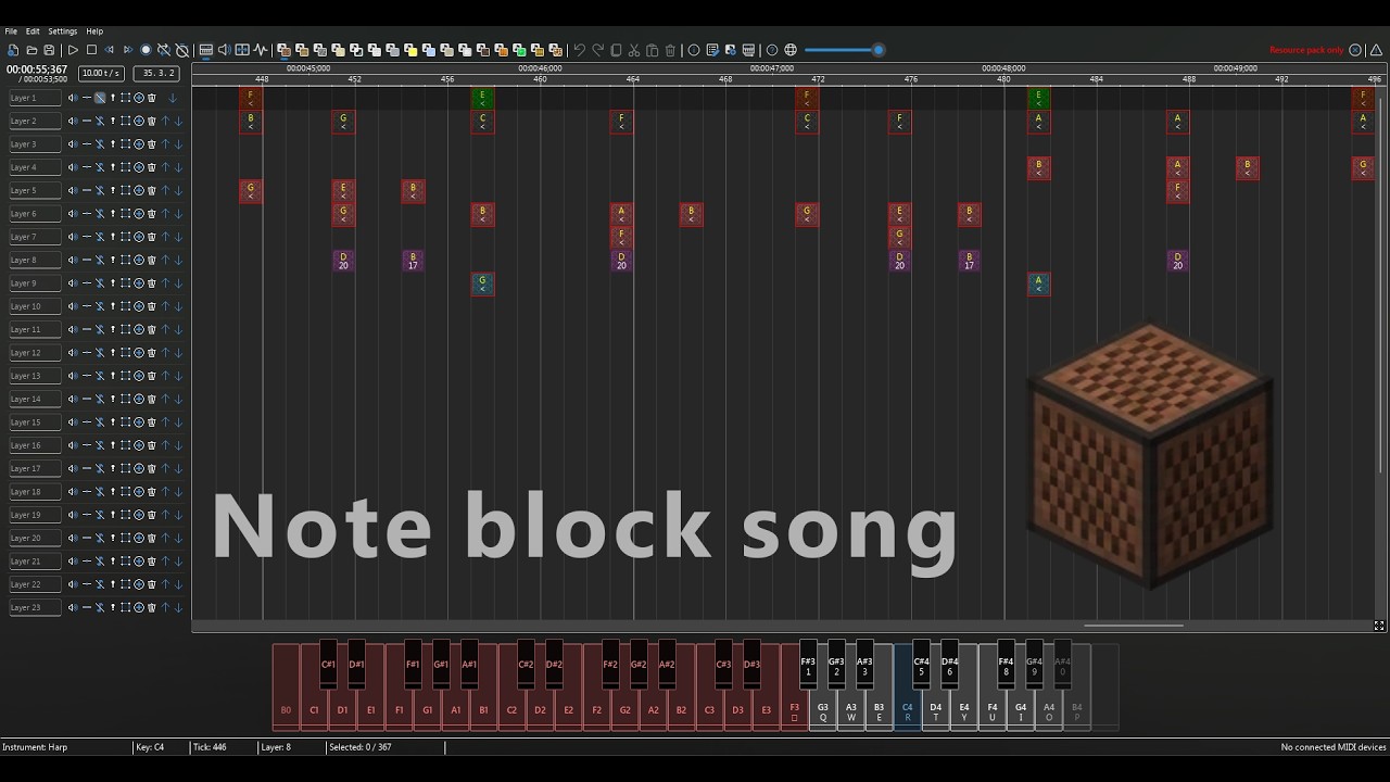 Simple note block song - YouTube