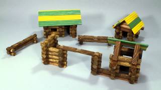 Ideal's 160 Piece Frontier Logs Wooden Construction Set (160LBL)