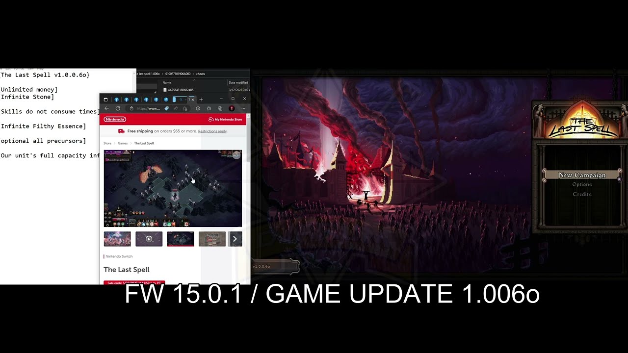 THE LAST SPELL V1.006o ( 7 Cheats Nintendo switch & emulator ) 12 maret