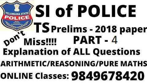 TS SI previous paper explanation/prelims 2018 explanation part-4