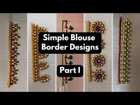 Steps to Create Simple Blouse Border Designs - Part 1 | Aari Work Blouse Design