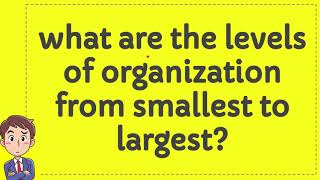 what are the levels of organization from smallest to largest?