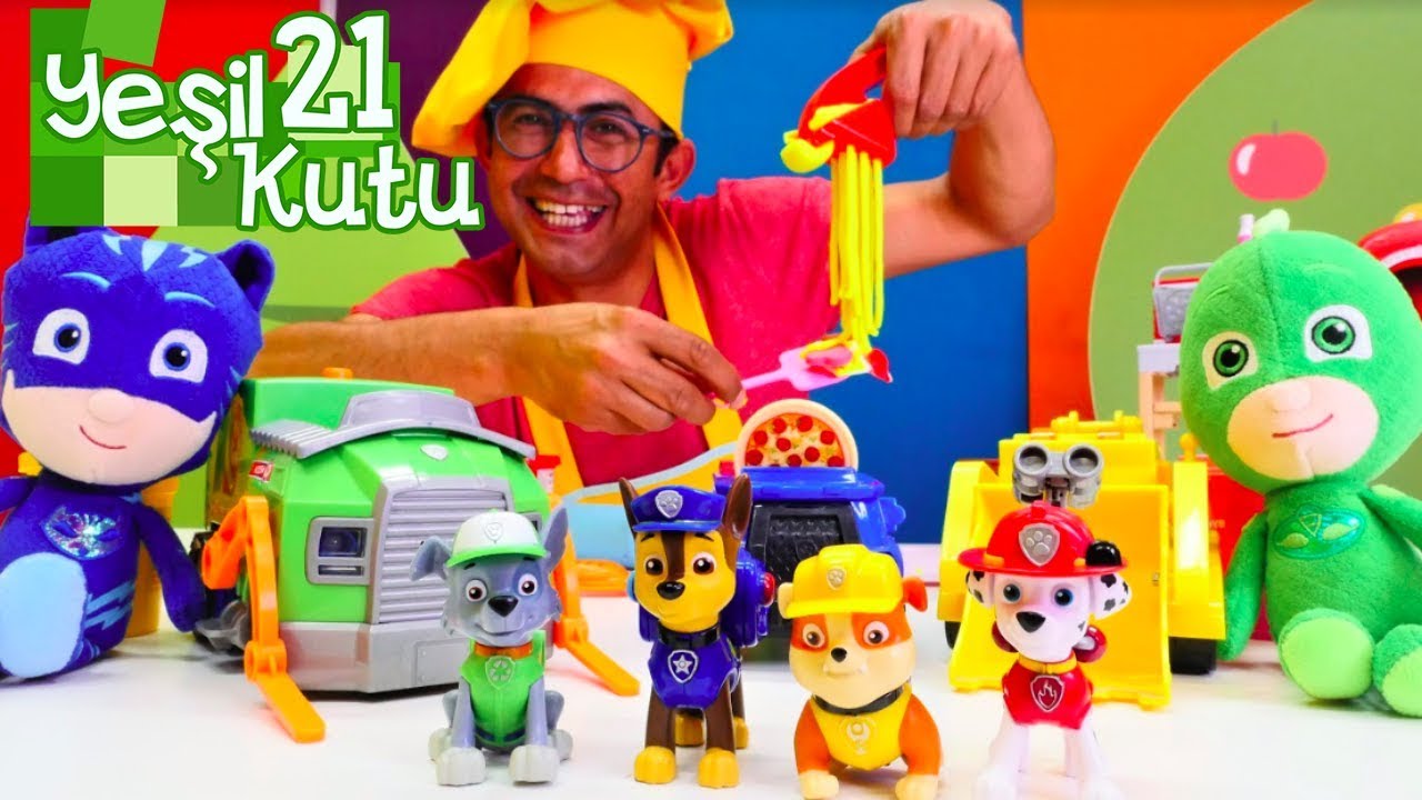 Pijamaskeliler ve Paw Patrol karınları doyurduk. Yeşil kutu