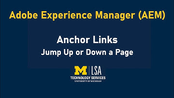 AEM Training: Anchor Links