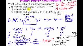 Acidic Buffer Calculaion Part 1