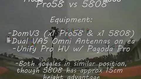 AchilleΣ Pro58 vs 5808 Comparison