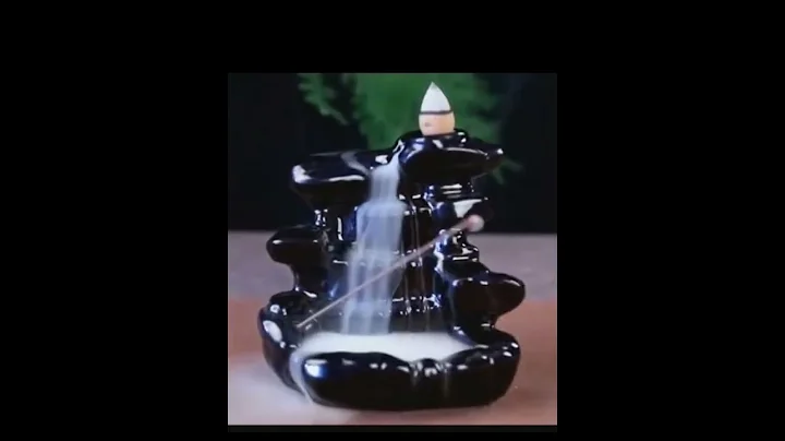 "Ceramic Mountain Backflow Incense Burner - Tranquil Waterfall Effect"