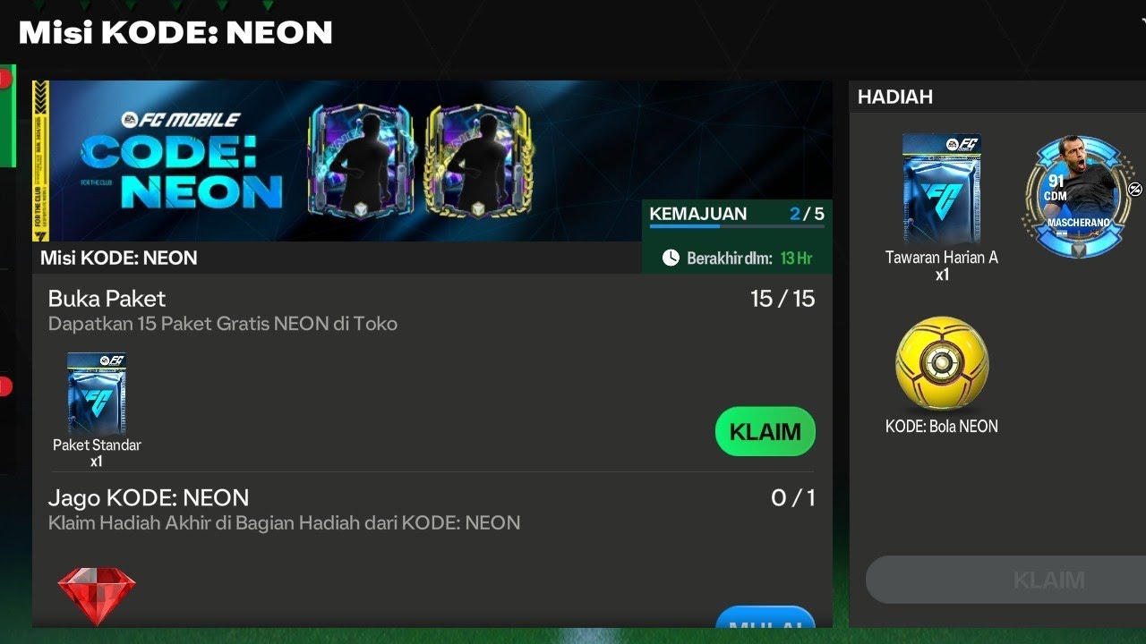 HADIAH EVENT KODE NEON 15 HARI LOGIN KLAIM PEMAIN NEON, KIT NEON ...