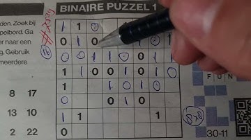 Thursday. Bonus Extra edition. (#7539) Binary01 Sudoku puzzle.  11-30-2023 Extra part 3 of 4