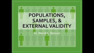 Populations, Samples, and External Validity