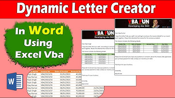 How to Generate Dynamic Letter in Word when excel vba use? | Saveas in Word and PDF File