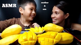 YELLOW MANGO FRUIT MUKBANG 먹방 | FUNNY MOTHER and SON MUKBANG | YELLOW FOOD | De ASMR nmukb