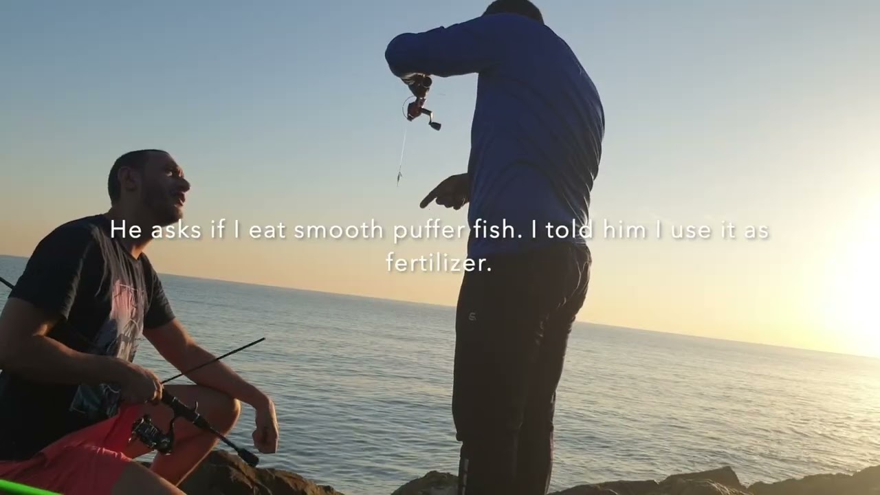 A fishing newbie helping a first time fishing newbie