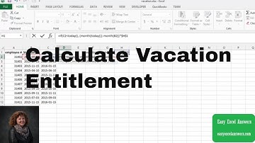 How to calculate Vacation Entitlement in Excel
