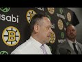 Marco Sturm speaks to the media following the Bruins 3-2 win over the Blue Jackets in Columbus.