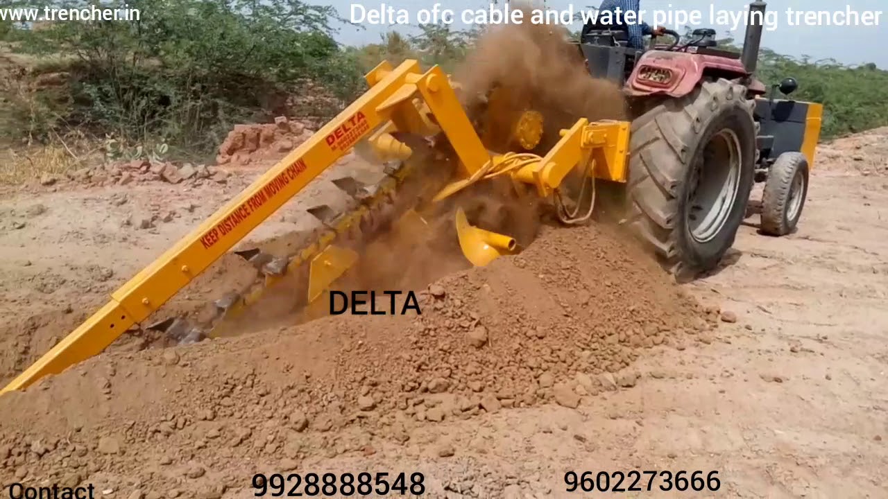 Water Pipe laying machine Delta trencher YouTube