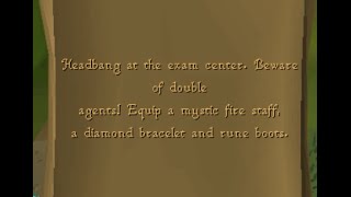 Runescape 2007 // Headbang at the exam center. Beware of double agents! Equip a mystic fire staff,