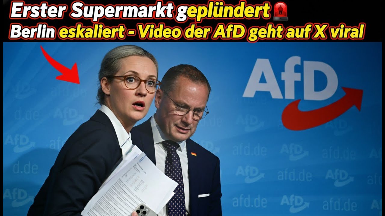 Erster Supermarkt geplündert 🚨 Berlin eskaliert – Video der AfD geht auf X viral
