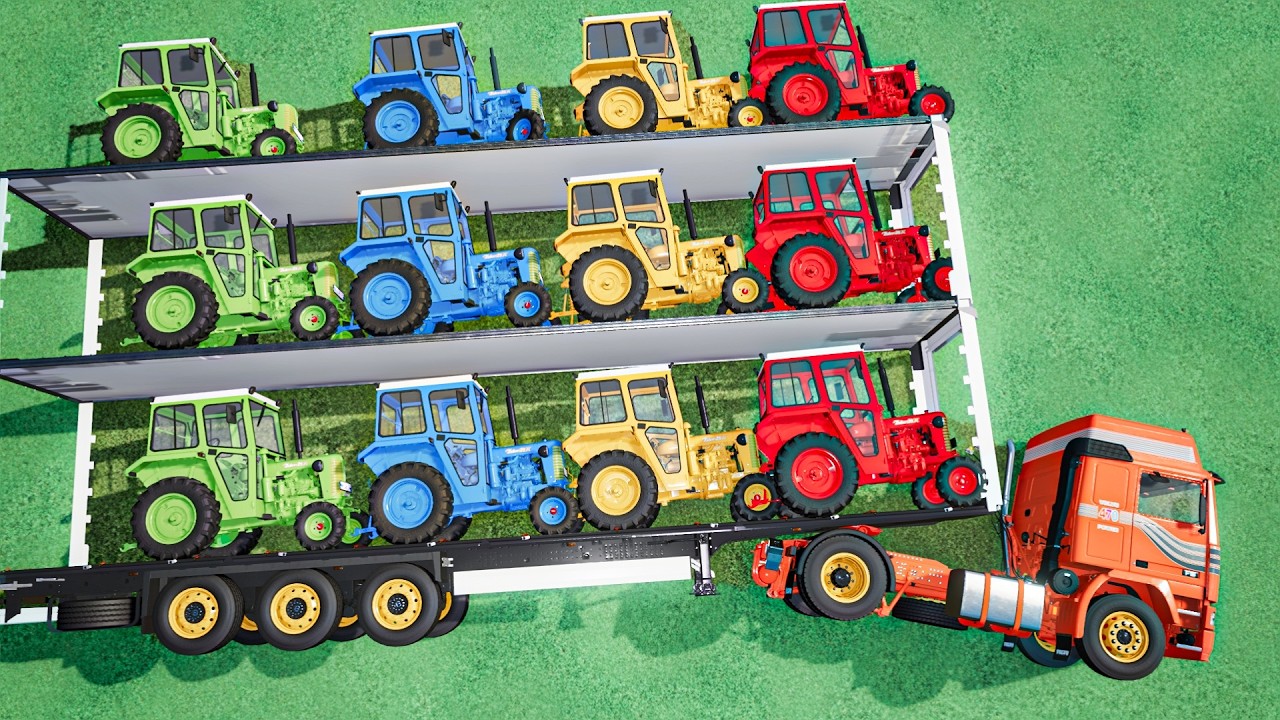 TRANSPORTING MINI ZETOR TRACTORS WITH MULTI-ROOF TRAILER TRUCK - Farming Simulator 22