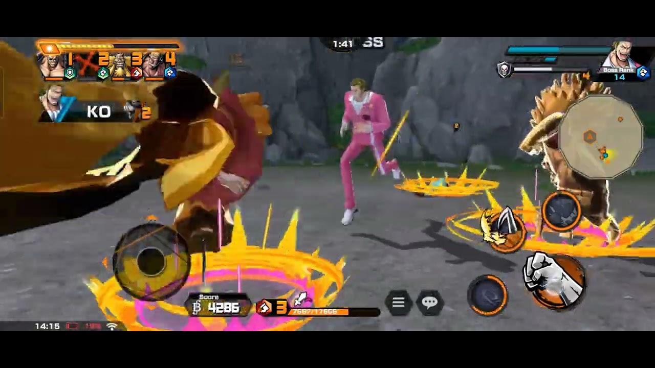 one piece bounty rush boss battle gameplay